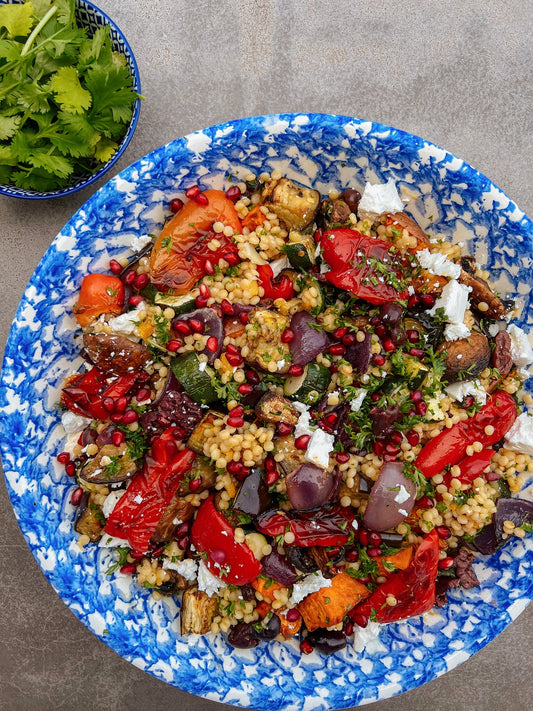 Easy roast veggie couscous salad